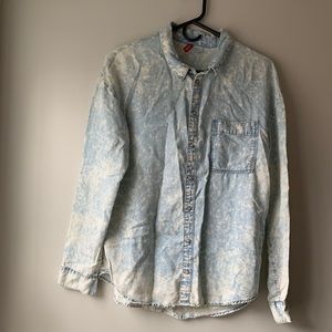 H&M Acid Wash Denim Button Down Shirt
